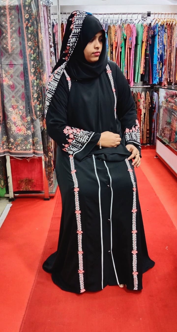 Stylish modern fashionable embroidered abaya
